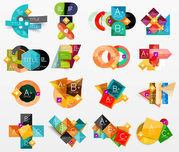 Set of modern geometric infographic web layouts — Stock Vector