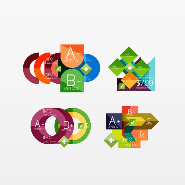 Set of modern geometric infographic web layouts — Stock Vector