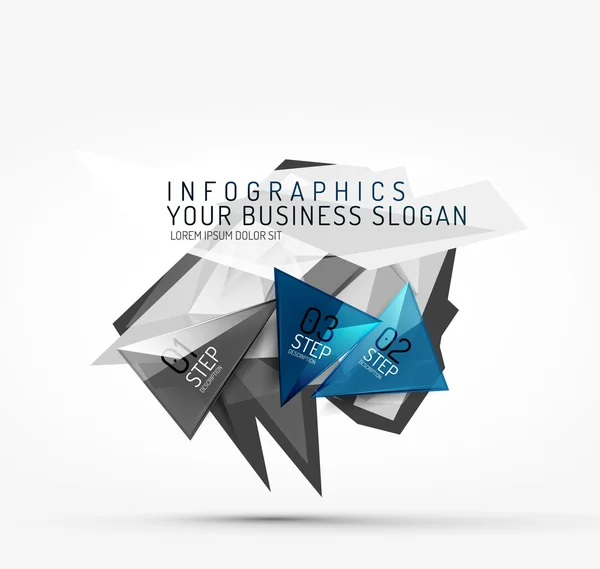 Infografica moderna in carta origami poligonale — Vettoriale Stock