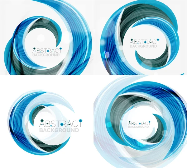 Vector blue swirl line abstract background — Stock Vector