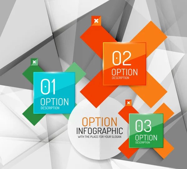 Opção geométrica de negócios passos infográficos — Vetor de Stock