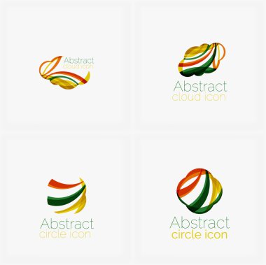 Temiz zarif daire şeklinde soyut geometrik logo. Herhangi bir fikir için evrensel