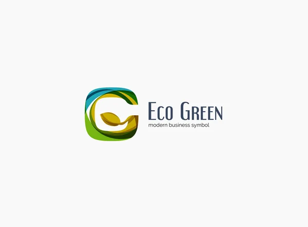 Letra G moderna, logotipo ecológico de la compañía del concepto verde — Archivo Imágenes Vectoriales