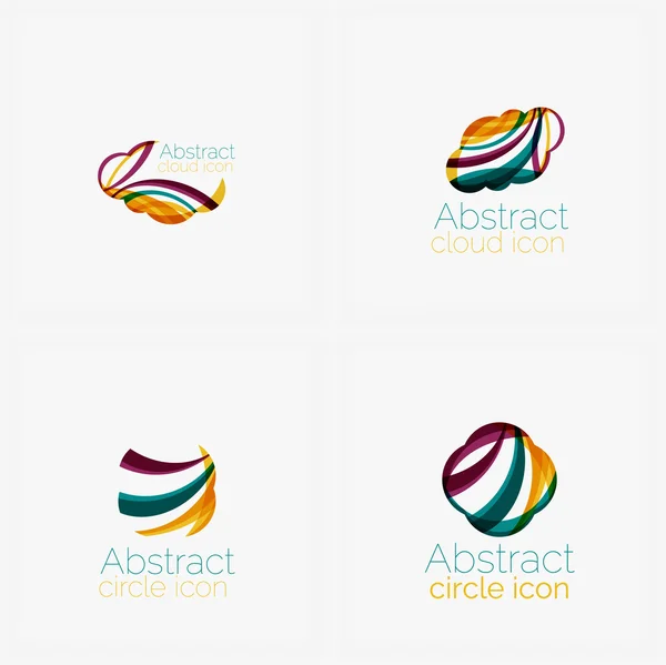 Formas geométricas simétricas abstractas, icono de negocio — Vector de stock