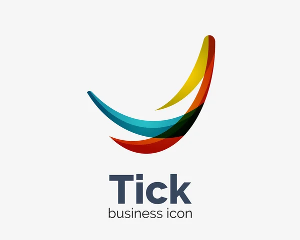 Modern tick abstract wave logo design — Stock Vector