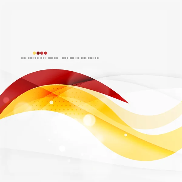 青、オレンジ、赤の渦巻波のライン。光のデザイン — ストックベクタ