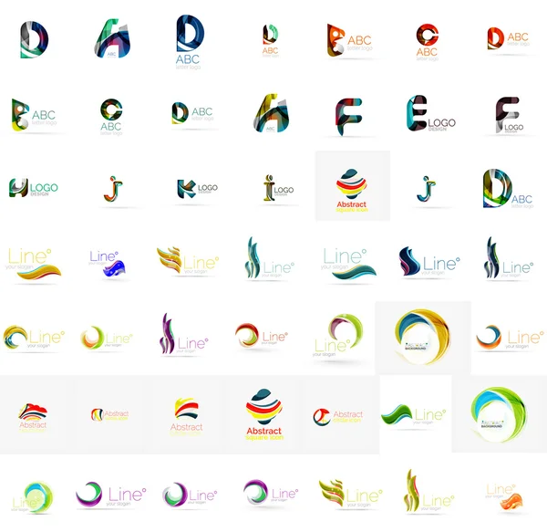 Grande collection de logo d'entreprise. Ensemble d'icônes universelles pour diverses idées — Image vectorielle