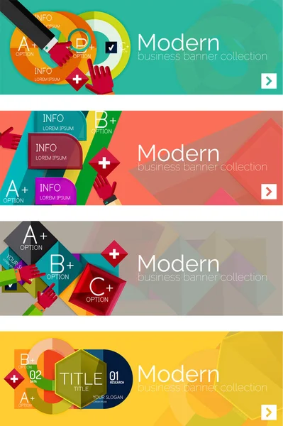 平的 web 图表概念和横幅，各种通用组的集合 — 图库矢量图片