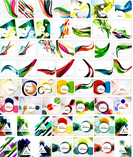 Mega collection of geometric abstract backgrounds — Stock Vector