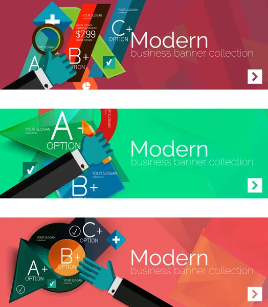 モダンなフラット デザイン インフォ グラフィック バナー — ストックベクタ