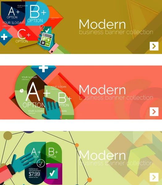 现代平面设计的信息图表横幅 — 图库矢量图片