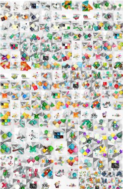 Soyut geometrik kağıt grafik düzenleri büyük mega toplama