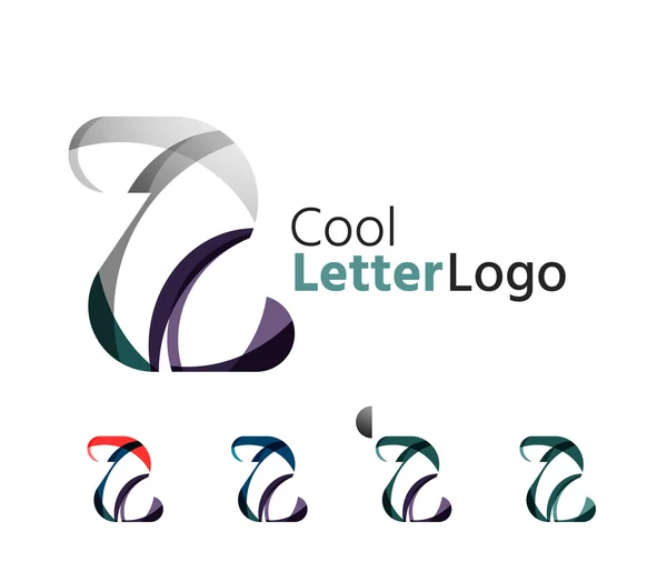Σύνολο αφηρημένη γράμμα Z λογότυπα εταιρειών. Εικόνες επιχειρήσεων, επικάλυψη ρέοντας κύματα — Διανυσματικό Αρχείο