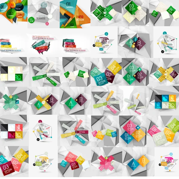 Mega kolekcja geometryczne papieru stylu banery — Wektor stockowy
