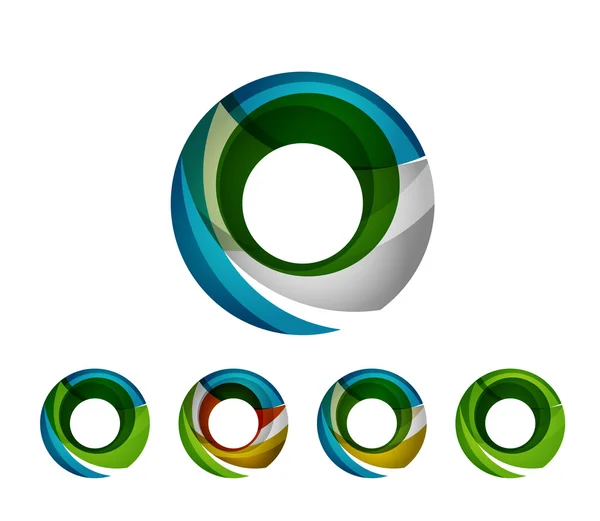 Ensemble de bague abstraite géométrique logo de l'entreprise, cercle — Image vectorielle