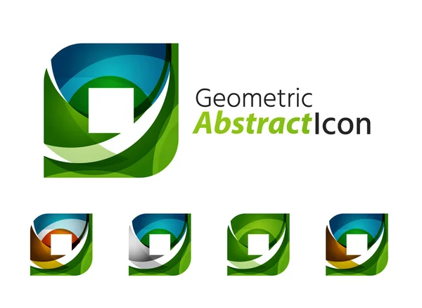 Набор абстрактных геометрических логотипов компании квадрат, ромб — стоковый вектор