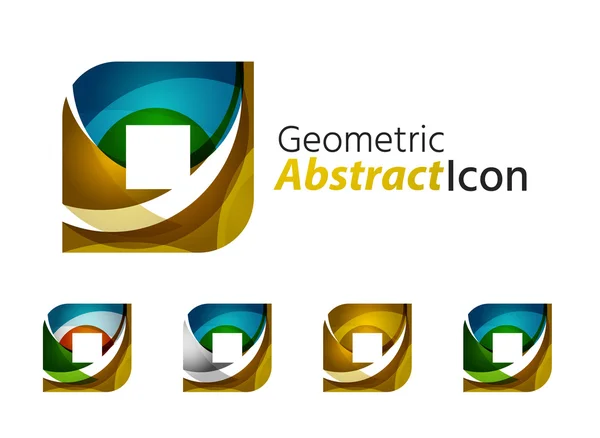 Set of abstract geometric company logo square, rhomb — Stock Vector