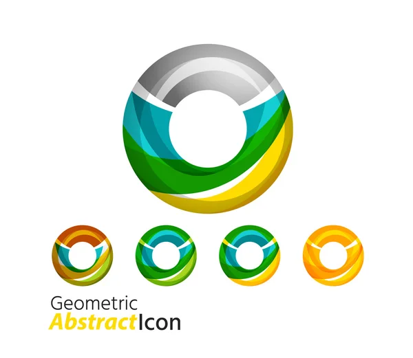 Set of abstract geometric company logo ring, circle — Stock Vector