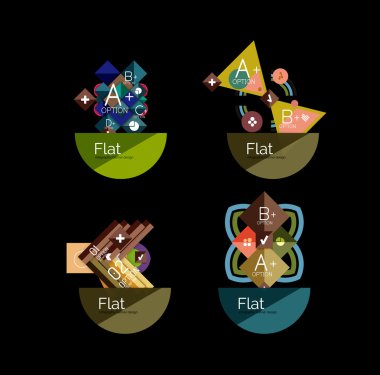 seçenekleri ile soyut geometrik şekiller kümesi