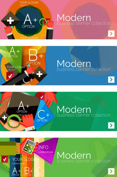 Coleção de web plana conceitos infográficos e banners, vário conjunto universal — Vetor de Stock