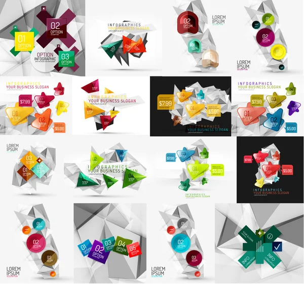 Zestaw światło, papier projekt opcji szablony transparent infographic — Wektor stockowy