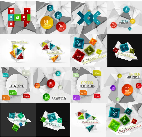 Sada světla, papír design možnost infographic nápis šablony — Stockový vektor