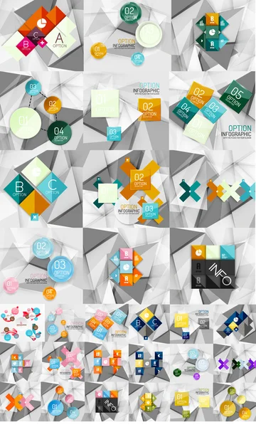 Enorme mega collezione di layout grafici astratti geometrici di carta — Vettoriale Stock