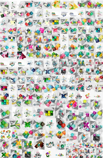 Riesige Mega-Sammlung abstrakter geometrischer Papiergrafiken — Stockvektor