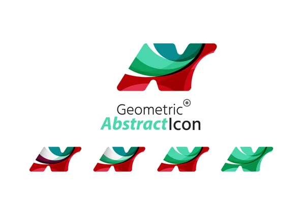 Conjunto de abstracto geométrico logotipo de la empresa N letras — Vector de stock