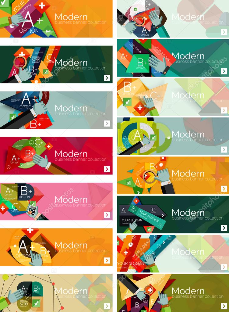 Modern flat design infographic banners