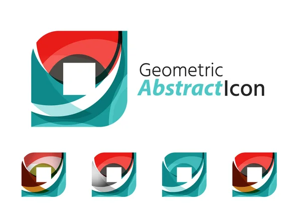 Set of abstract geometric company logo square, rhomb — Stock Vector