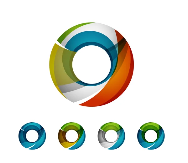抽象的な幾何学的な会社ロゴ リングのセット、サークル — ストックベクタ