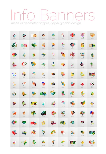 Mega collection de bannières d'information géométriques, mises en page de conception de papier . — Image vectorielle