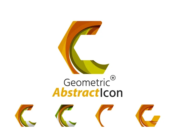 Conjunto de formas abstractas de hexágono de logotipo de la empresa geométrica — Vector de stock