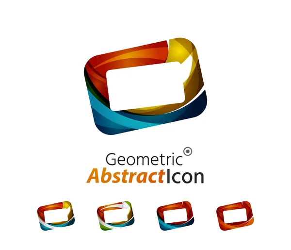 Conjunto de marco de logotipo de la empresa geométrica abstracta, pantalla — Vector de stock