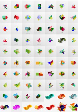 Geometrik afiş, şablonlar, düzenler. Kağıt grafik. Mega toplama