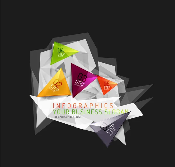 Infographie moderne en papier origami polygonal — Image vectorielle