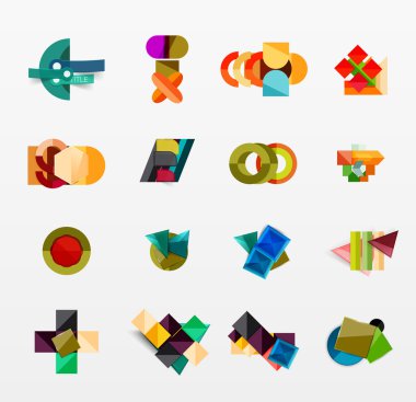 Modern geometrik Infographic web düzenleri kümesi