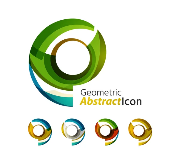 Conjunto de anillo de logotipo de la empresa geométrica abstracta, círculo — Archivo Imágenes Vectoriales