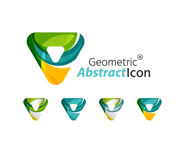 Conjunto de triángulos abstractos del logotipo de la compañía geométrica, flechas — Vector de stock