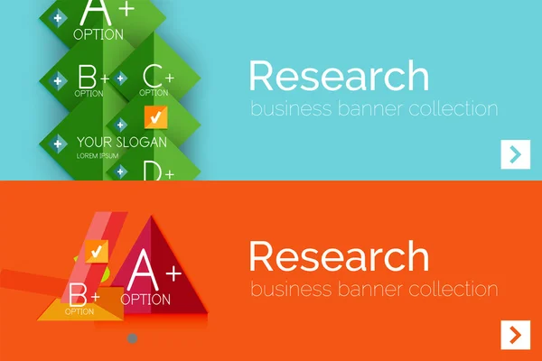 Banner de diseño plano infográfico con diagrama geométrico — Vector de stock