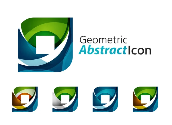 Conjunto de empresa geométrica abstracta logo cuadrado, rombo — Vector de stock
