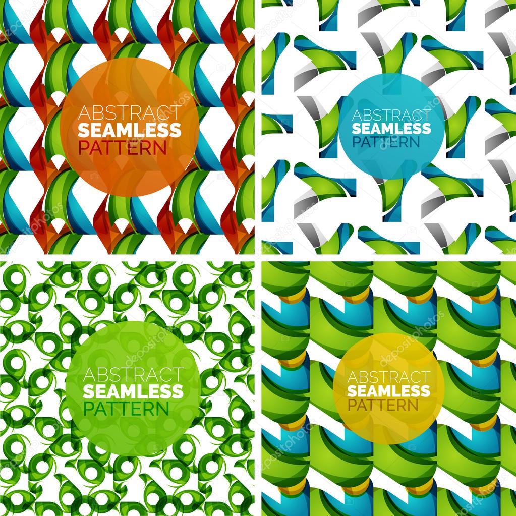 Vector set of colorful seamless geometric patterns. Modern stylish abstract textures