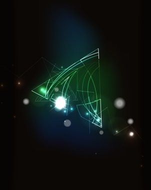 karanlık uzayda parlayan öğeleri