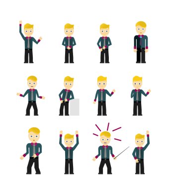 Sevimli genç işadamları kümesi