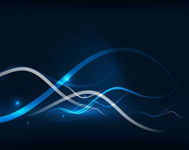 karanlık uzayda mavi dalga