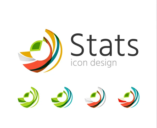Statistics company logo set. — Stock Vector