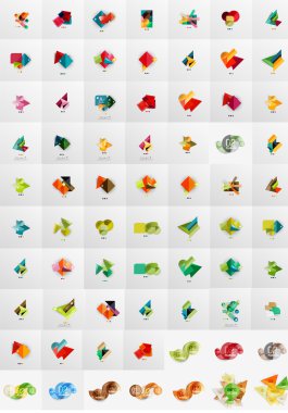 Geometrik afiş, şablonlar, düzenler. Grafik kağıt Mega toplama