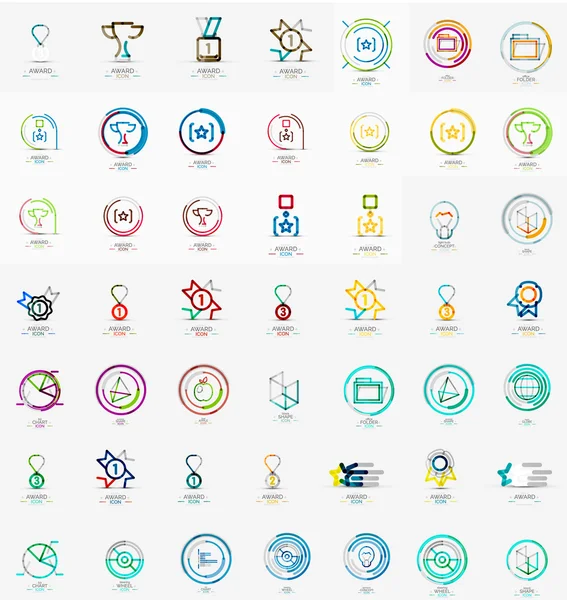 Grande collezione di logo aziendale. Set di icone universali per varie idee — Vettoriale Stock
