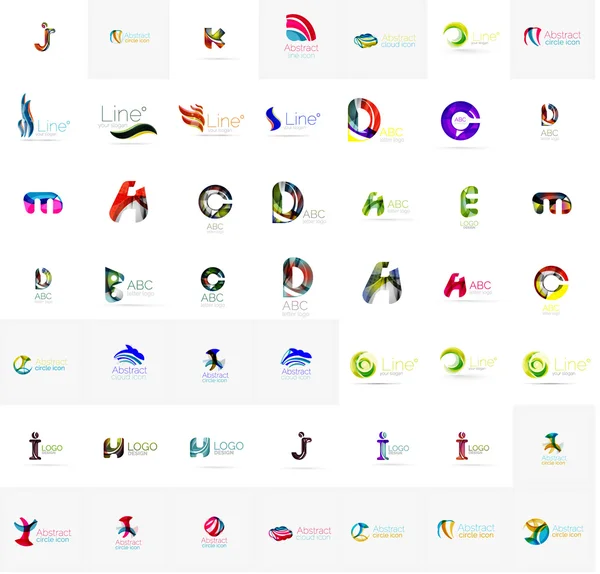 Grande collection de logo d'entreprise. Ensemble d'icônes universelles pour diverses idées — Image vectorielle